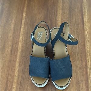Franco Sarto Black Espadrille Sandals Size 9.5